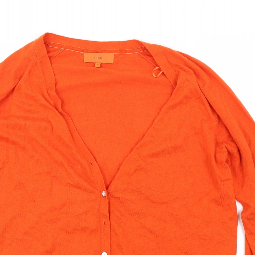 NEXT Womens Orange   Cardigan Jumper Size 18