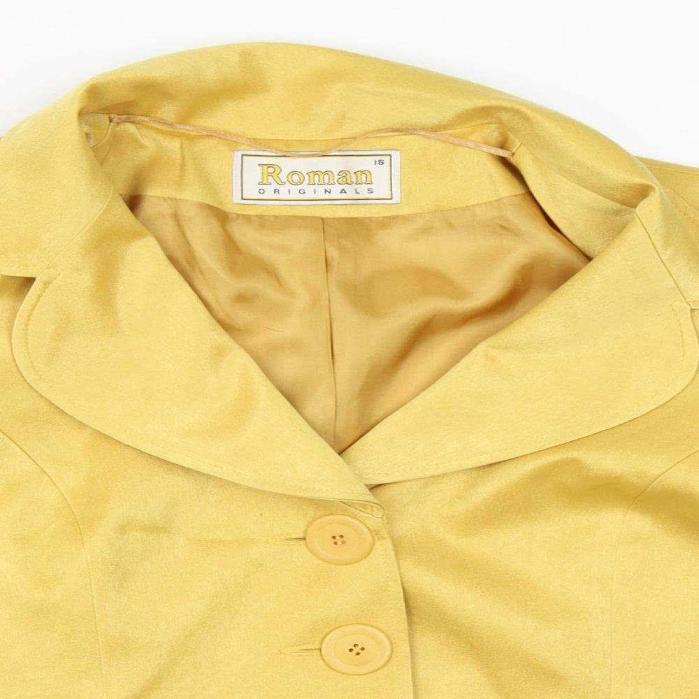 Roman Originals Womens Yellow   Jacket Blazer Size 16