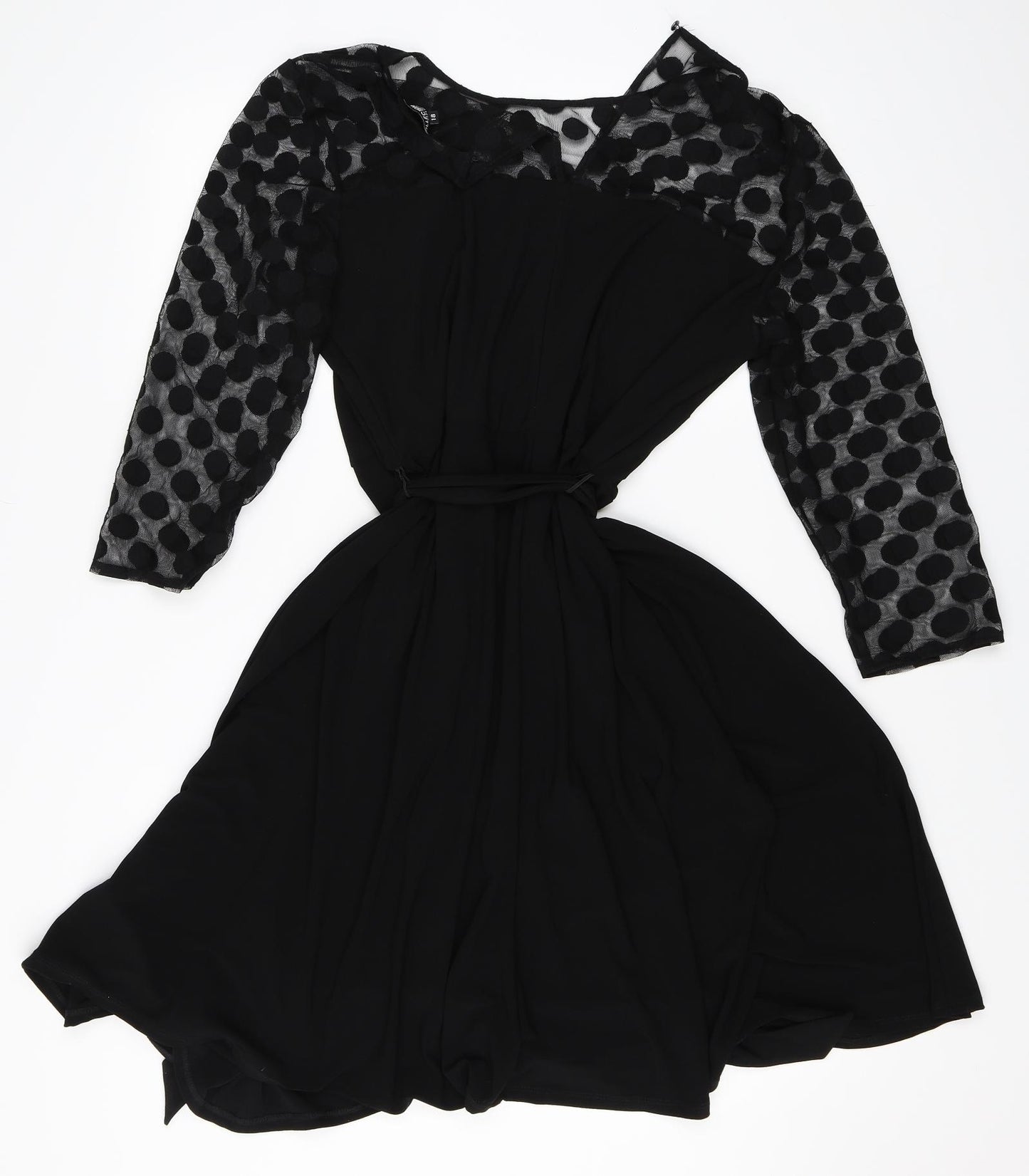 Debenhams Womens Black   Skater Dress  Size 18