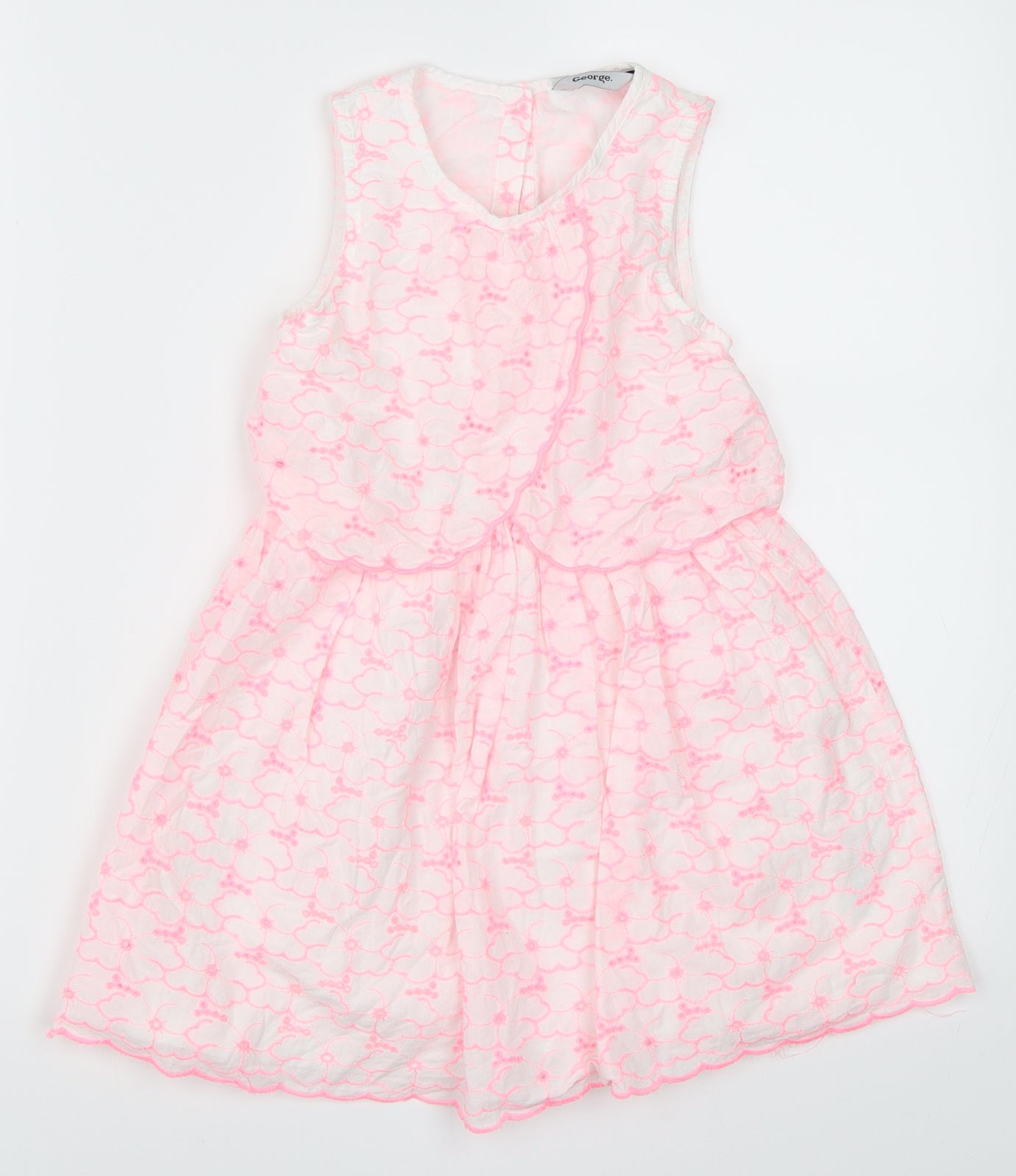 George Girls Pink   Skater Dress  Size 5-6 Years