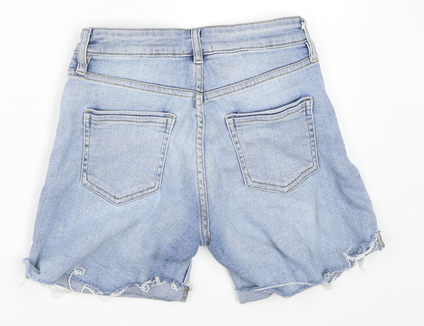 F&F Womens Blue  Denim Cut-Off Shorts Size 8