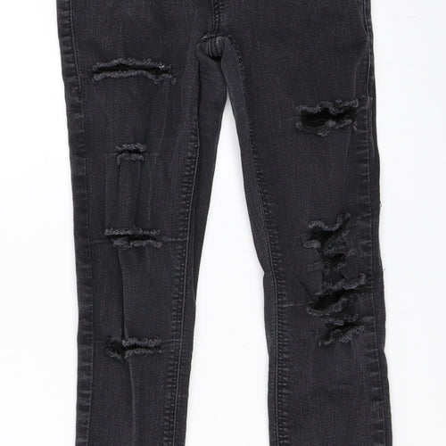 Topshop Womens Black  Denim Skinny Jeans Size 28 in L30 in