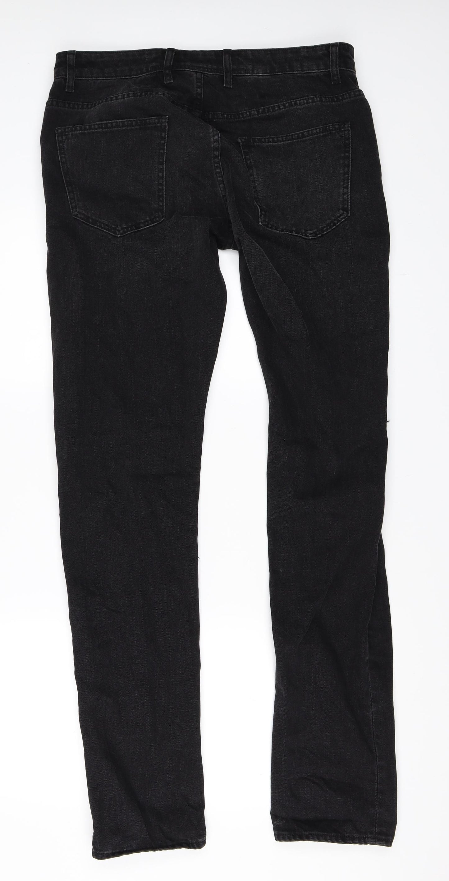 Topman Mens Black  Denim Skinny Jeans Size 34 in L33 in