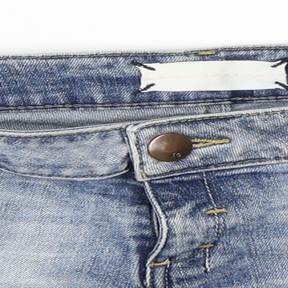 Topshop Womens Blue  Denim Hot Pants Shorts Size 10