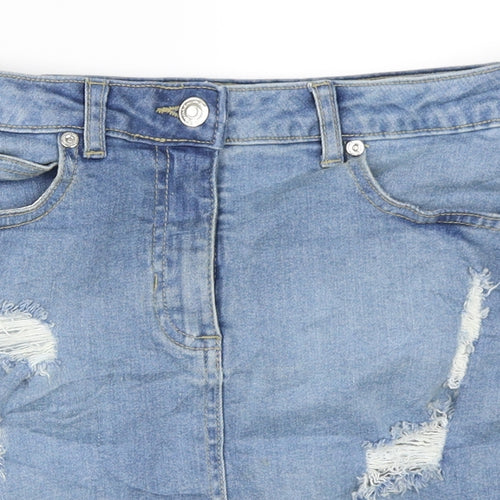 Parsian Womens Blue  Denim Mini Skirt Size 10