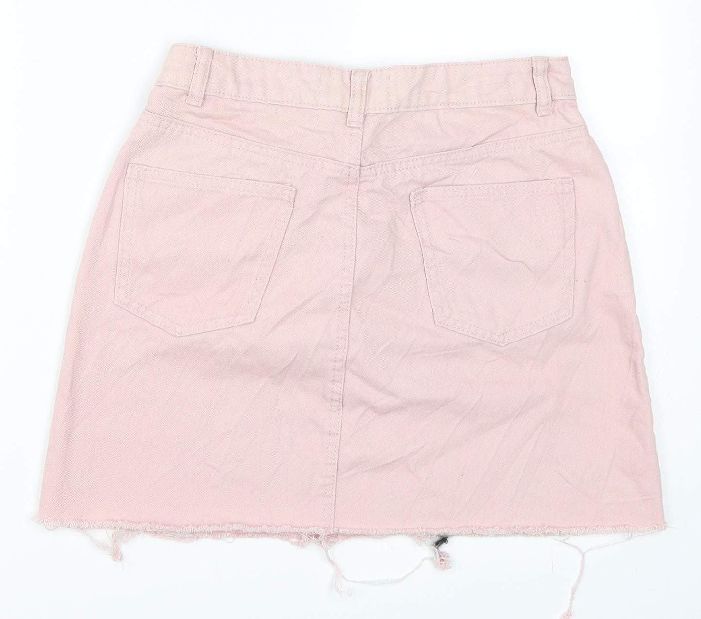 Primark Womens Pink  Denim Mini Skirt Size 8
