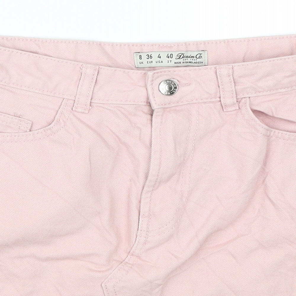 Primark Womens Pink  Denim Mini Skirt Size 8