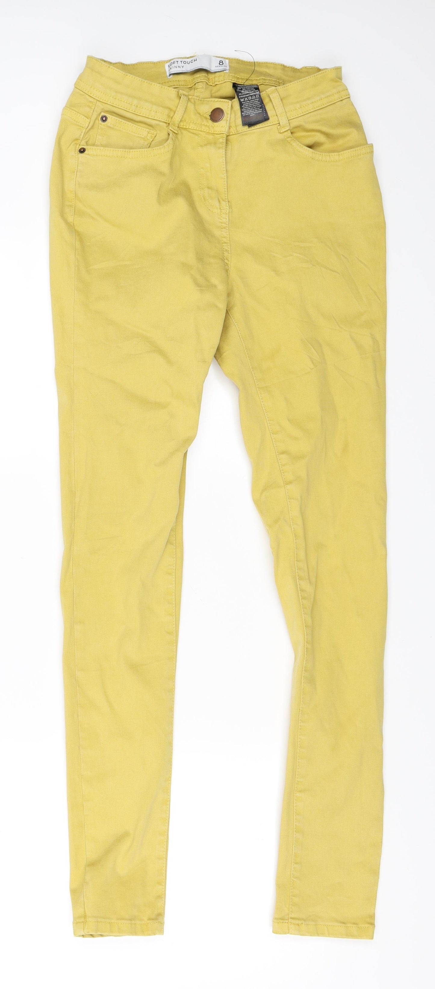 NEXT Womens Yellow  Denim Skinny Jeans Size 8 L29 in