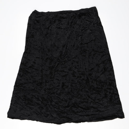 Isabelle Womens Black  Velour Flare Skirt Size 18