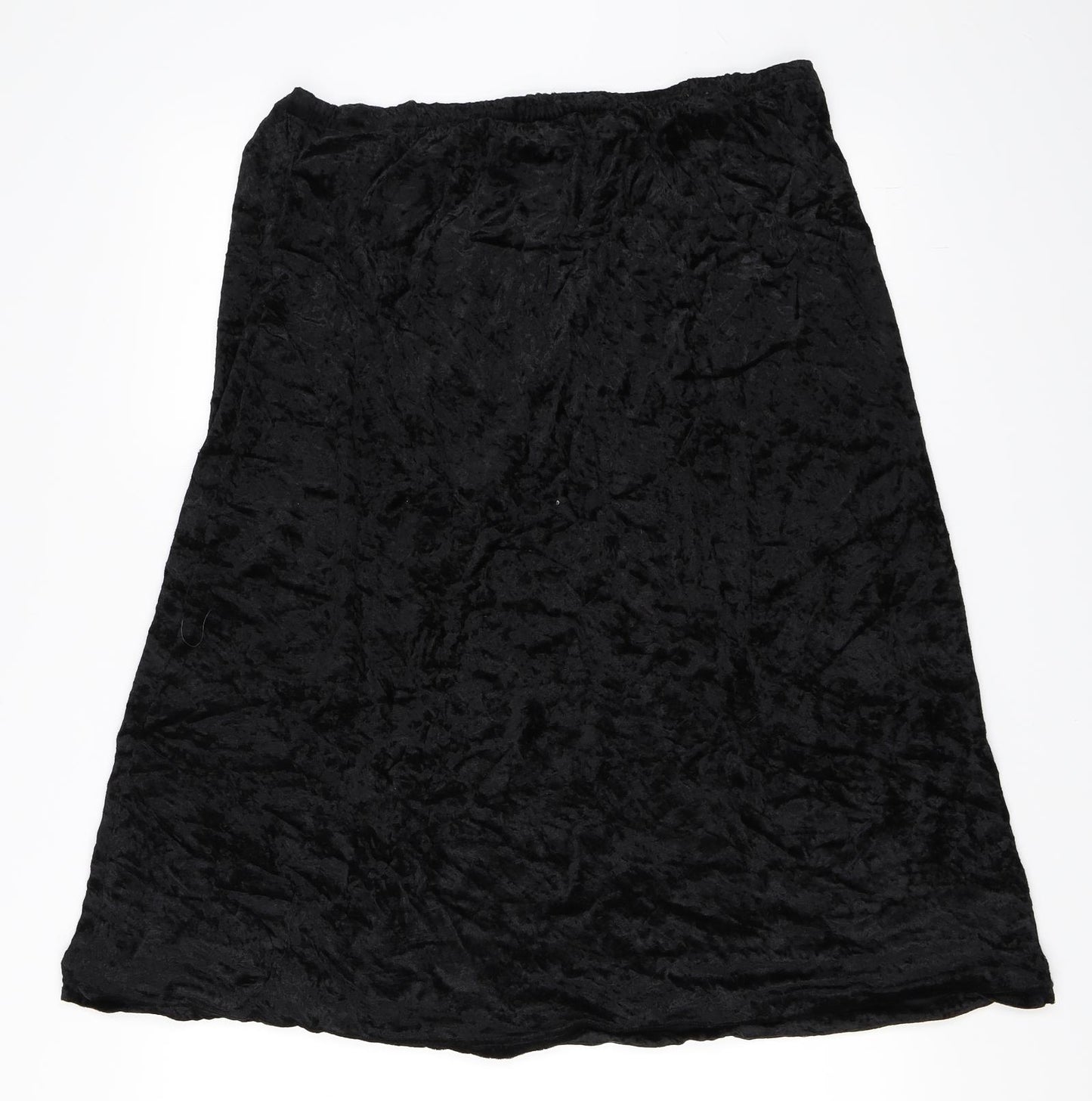 Isabelle Womens Black  Velour Flare Skirt Size 18