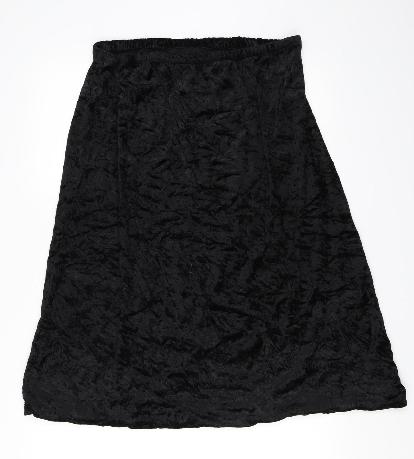 Isabelle Womens Black  Velour Flare Skirt Size 18