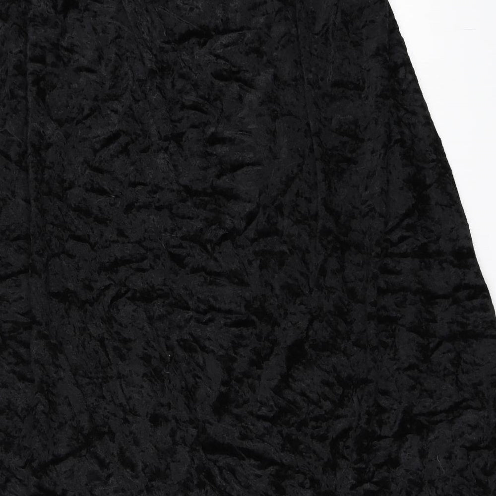 Isabelle Womens Black  Velour Flare Skirt Size 18