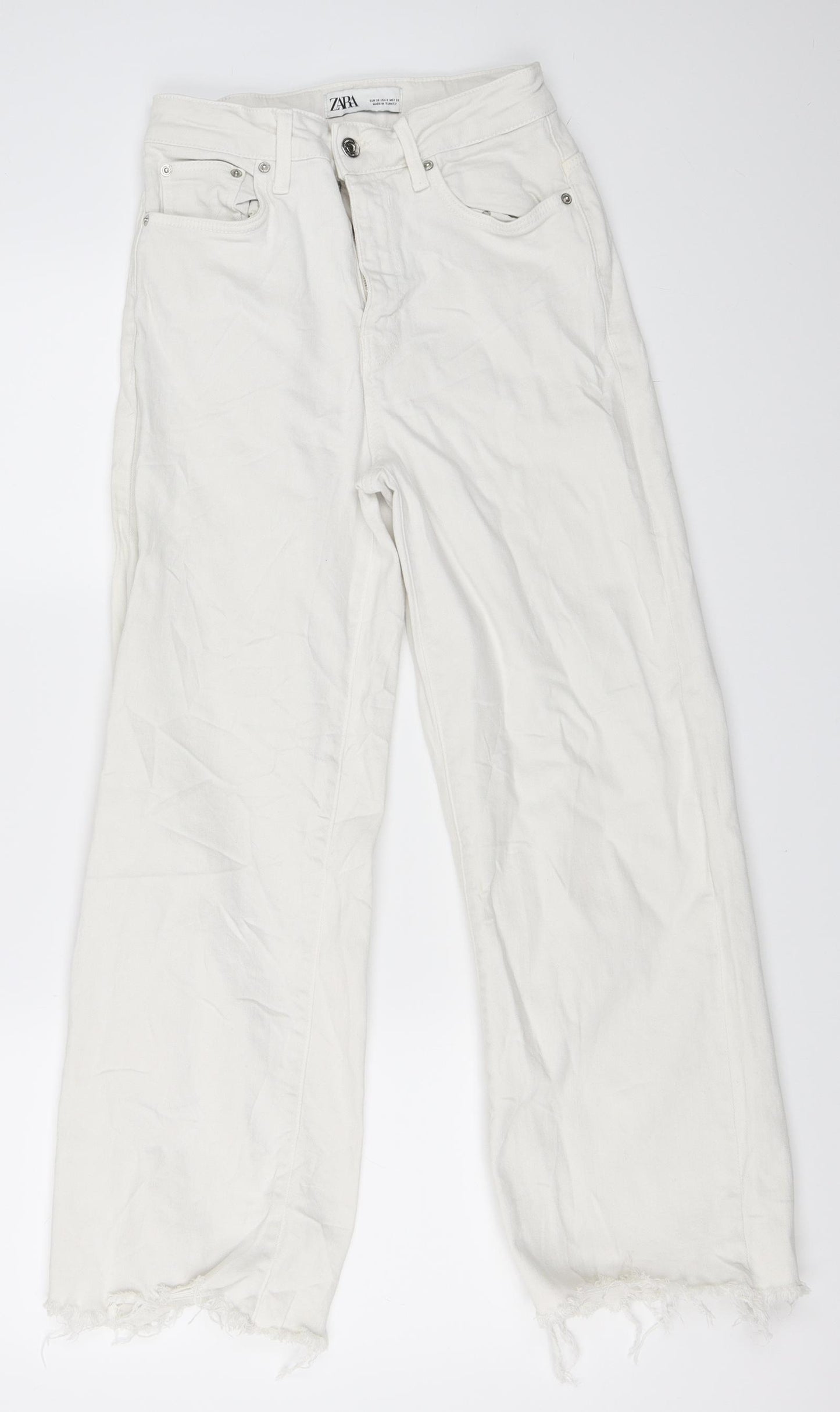 Zara Womens White  Denim Mom Jeans Size 36 L25 in