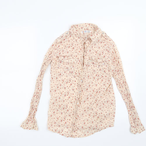Denim CO Womens Pink Floral  Basic Button-Up Size 10