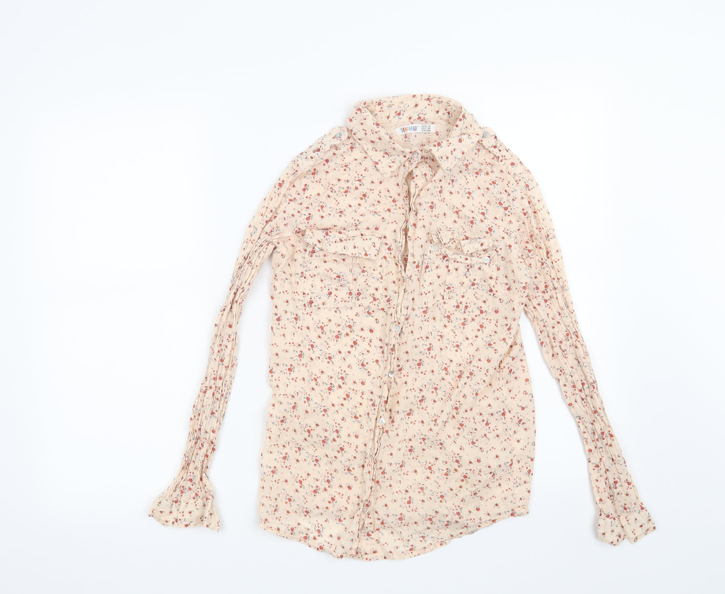 Denim CO Womens Pink Floral  Basic Button-Up Size 10