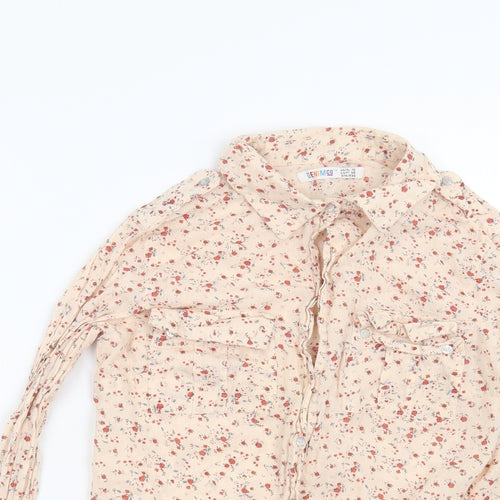 Denim CO Womens Pink Floral  Basic Button-Up Size 10