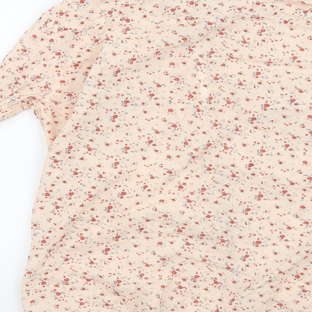 Denim CO Womens Pink Floral  Basic Button-Up Size 10