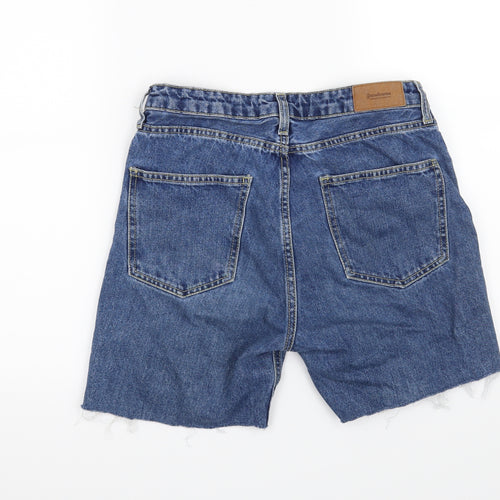 Stradivarius Womens Blue   Cut-Off Shorts Size 8