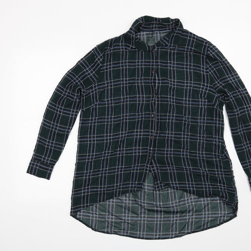 Atmosphere Womens Green Striped  Basic Button-Up Size 12