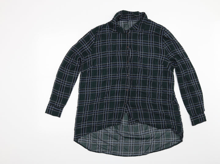 Atmosphere Womens Green Striped  Basic Button-Up Size 12