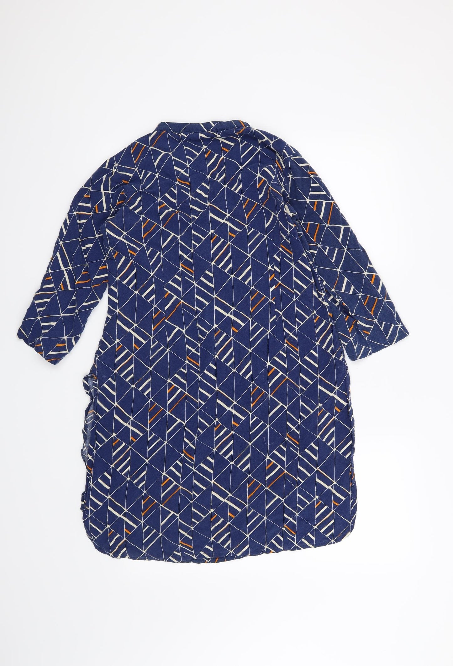 Preworn Womens Blue Geometric  Tunic Blouse Size L