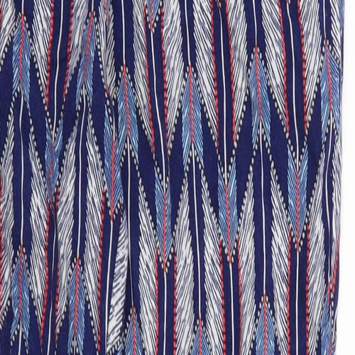 H&M Womens Blue Geometric  Trousers  Size 6 L29 in