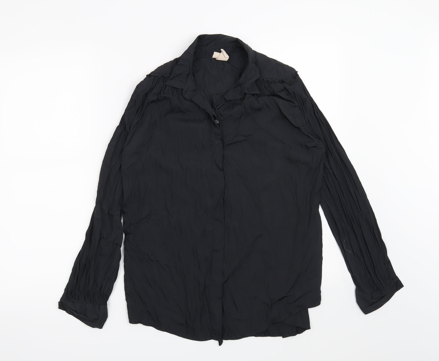 H&M Womens Black   Basic Button-Up Size 6