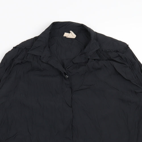 H&M Womens Black   Basic Button-Up Size 6