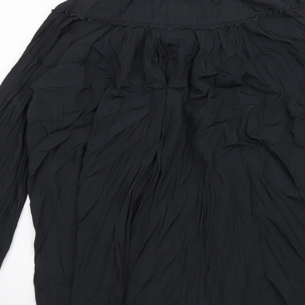 H&M Womens Black   Basic Button-Up Size 6