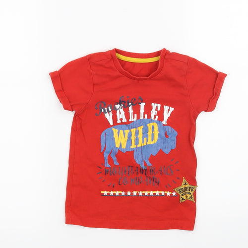 Mothercare Boys Red   Basic T-Shirt Size 3 Years  - Rockies Valley