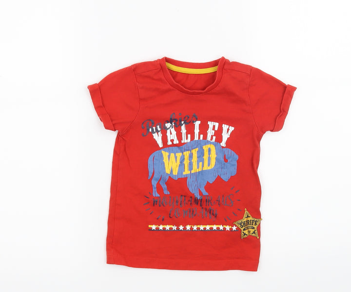 Mothercare Boys Red Basic T-Shirt Size 3 Years - Rockies Valley