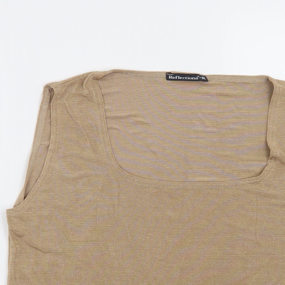 Reflections Womens Brown   Basic Blouse Size 2XL