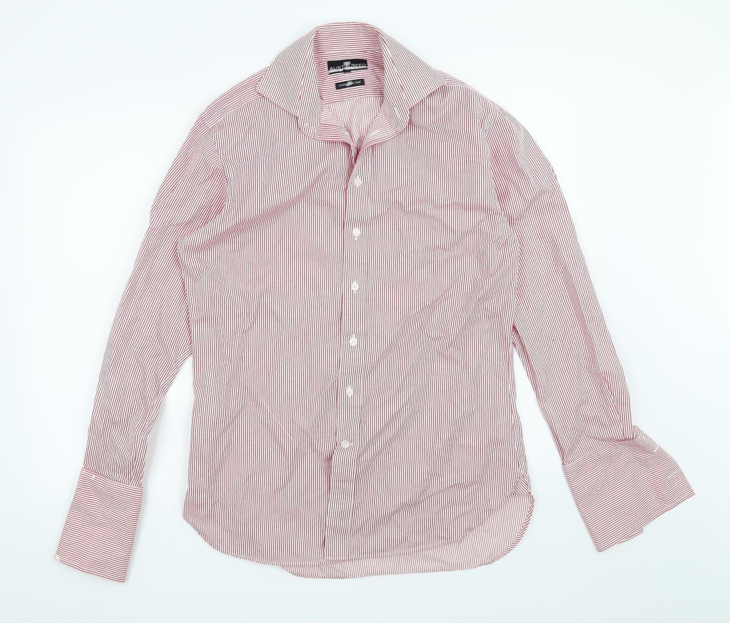 Austin Reed Mens Red Striped   Dress Shirt Size 15