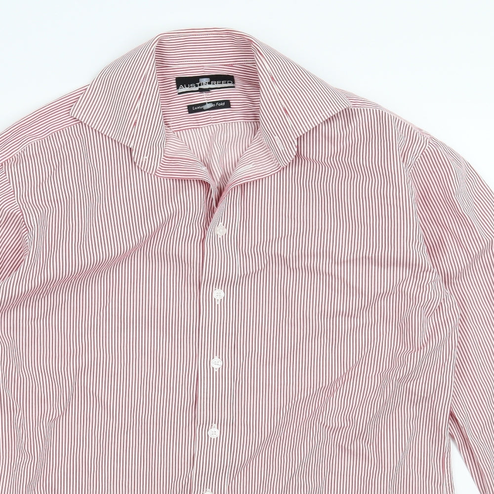 Austin Reed Mens Red Striped   Dress Shirt Size 15