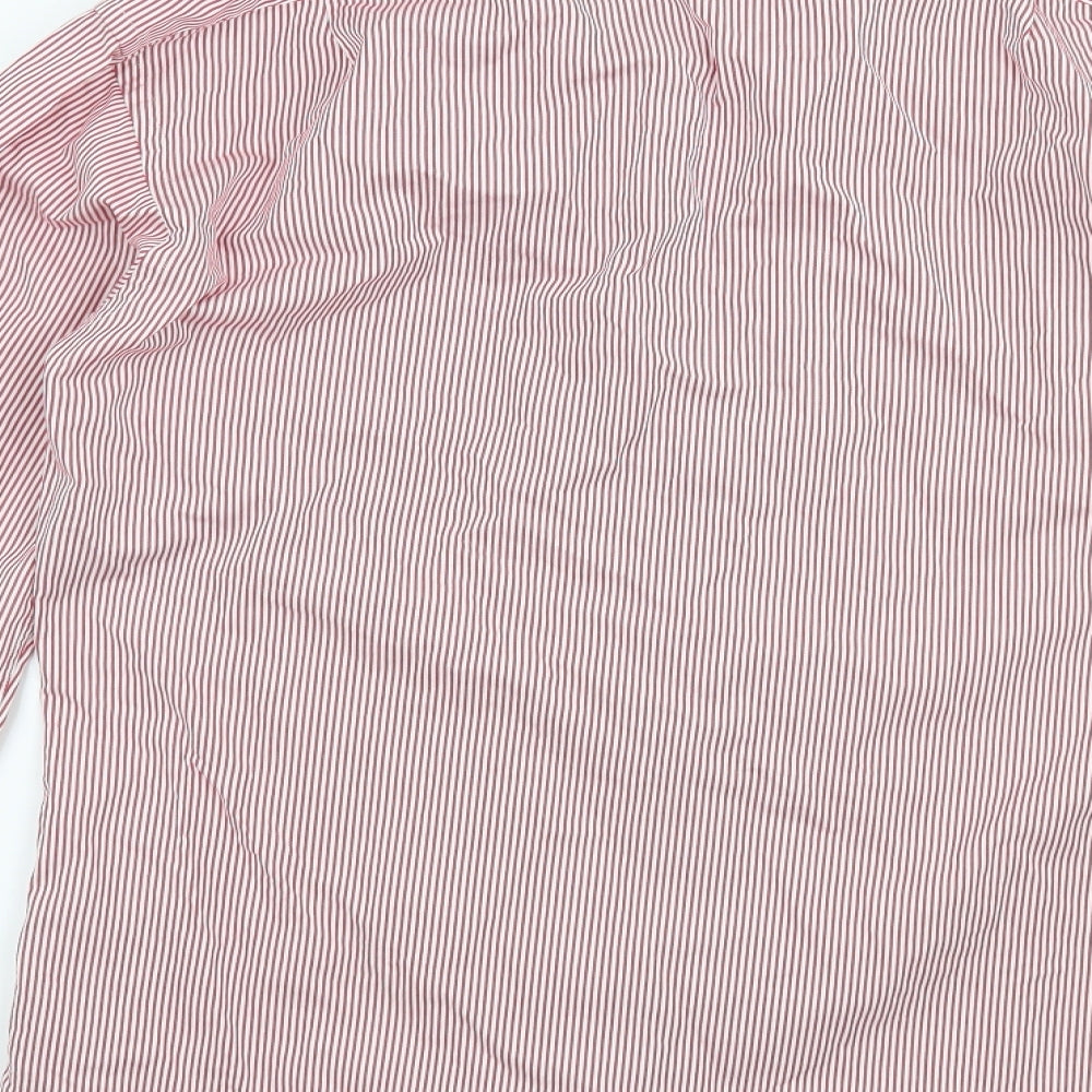 Austin Reed Mens Red Striped   Dress Shirt Size 15