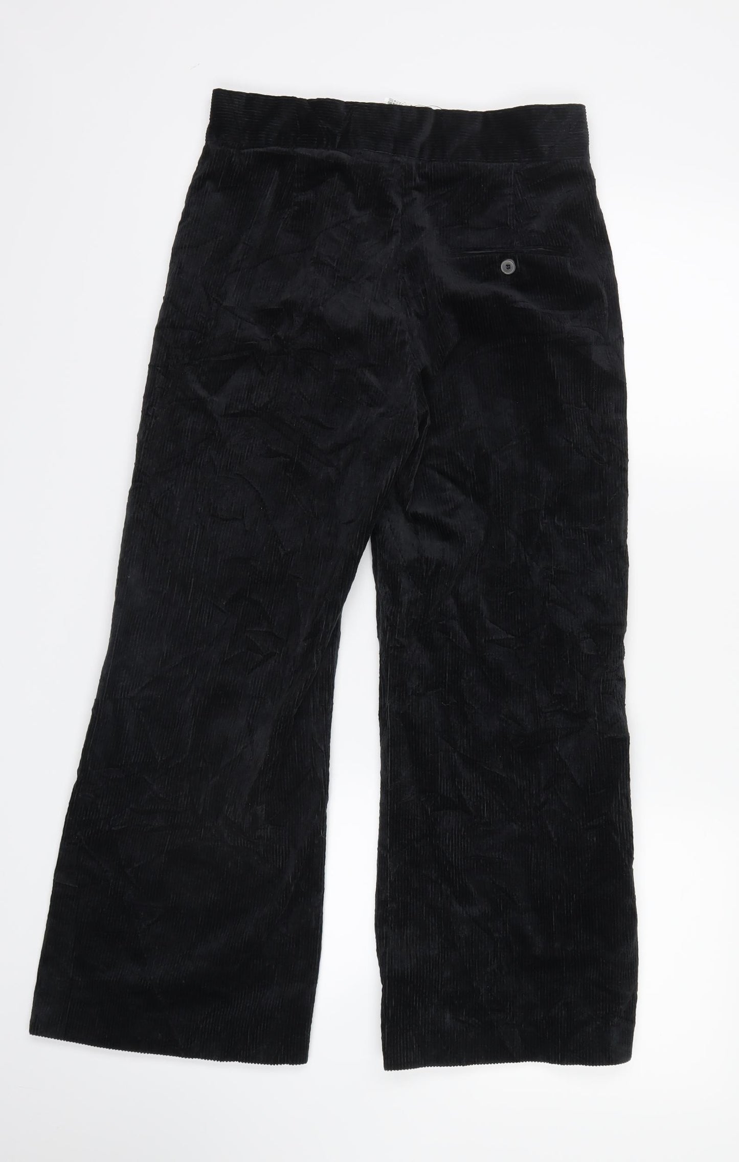 Zara Womens Black  Velvet Trousers  Size 6 L24 in