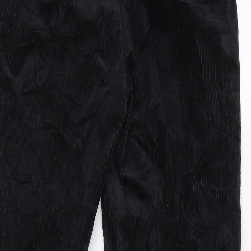 Zara Womens Black  Velvet Trousers  Size 6 L24 in