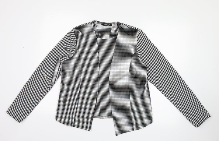 Select Womens White Geometric  Jacket  Size 14
