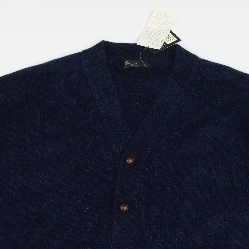 BHS Mens Blue  Knit Cardigan Jumper Size L
