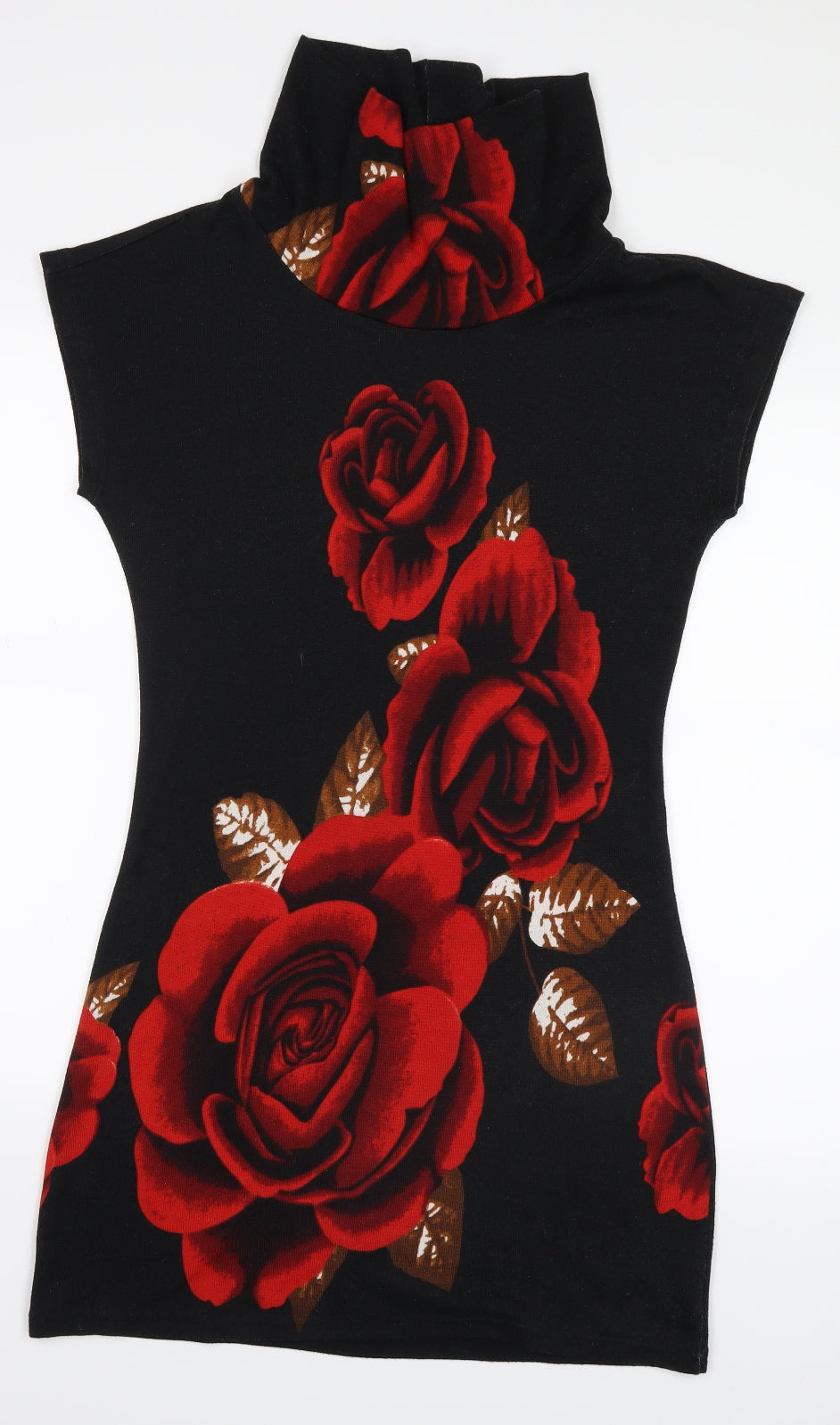 Select Womens Red Floral  Shirt Dress  Size M