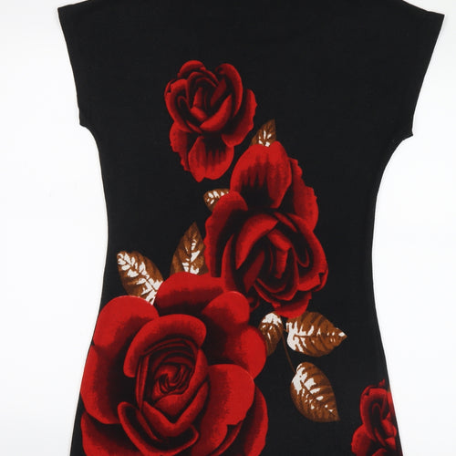 Select Womens Red Floral  Shirt Dress  Size M