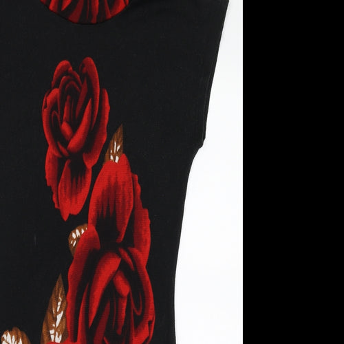 Select Womens Red Floral  Shirt Dress  Size M