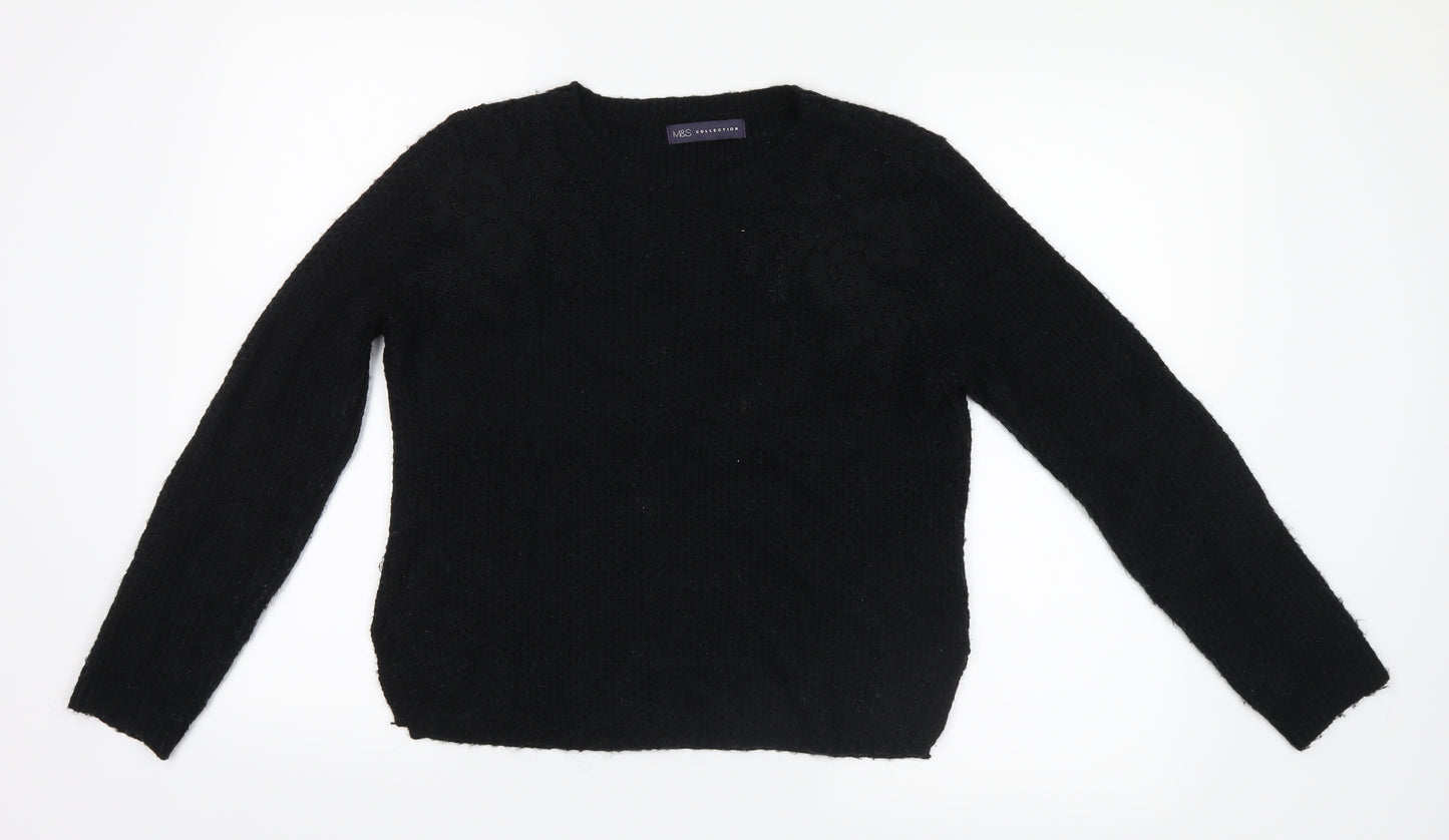Marks and Spencer Womens Black  Knit Pullover Jumper Size 8