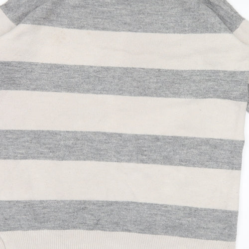 George Womens Grey Striped Knit Pullover Jumper Size 8