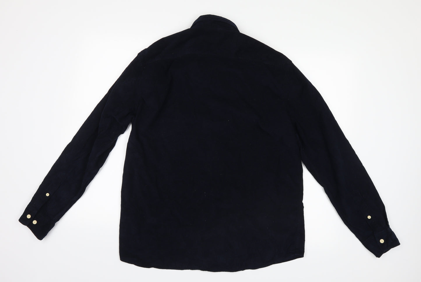 H&M Mens Blue  Velvet  Button-Up Size M