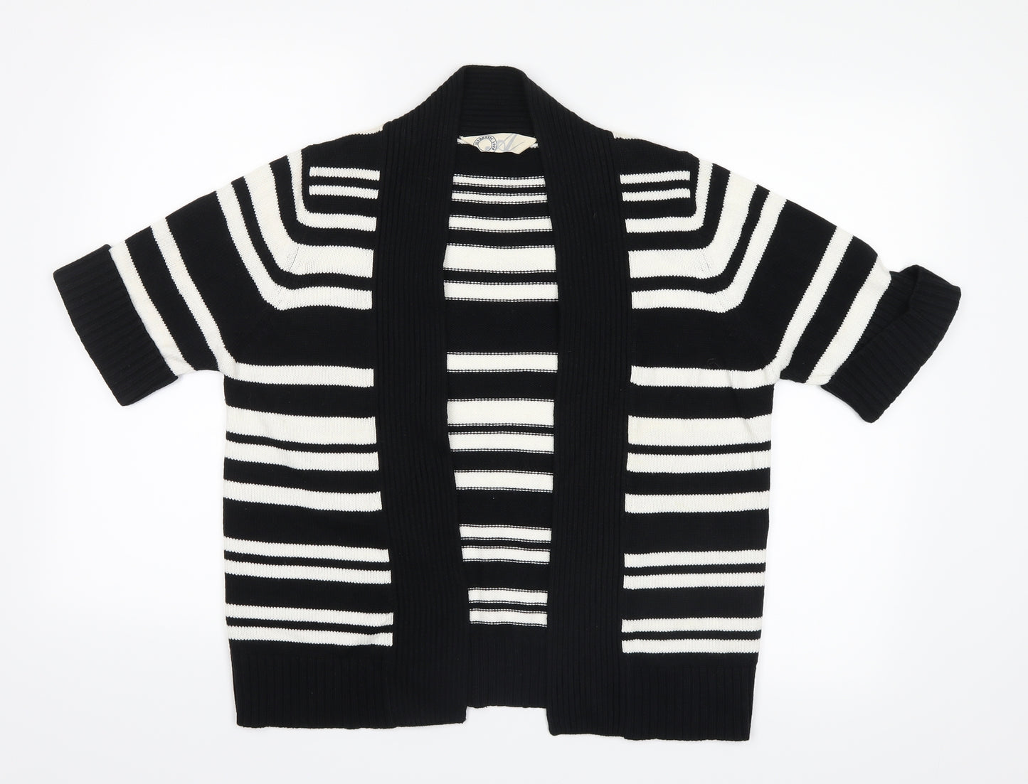 BHS Womens Black Striped Knit Cardigan Jumper Size 14
