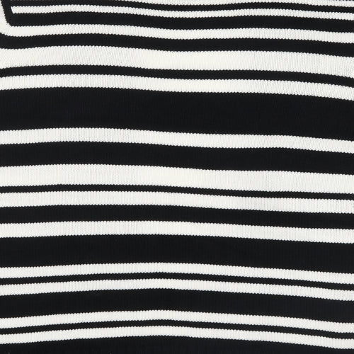BHS Womens Black Striped Knit Cardigan Jumper Size 14