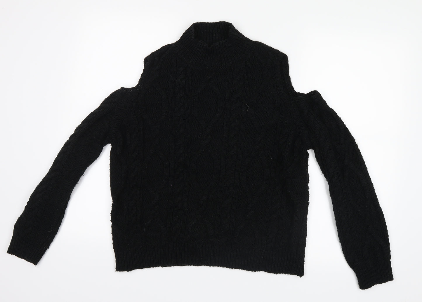 River Island Womens Black  Knit Pullover Jumper Size 12  - Open Shoulders