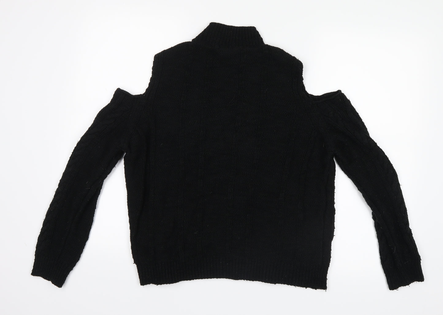 River Island Womens Black  Knit Pullover Jumper Size 12  - Open Shoulders