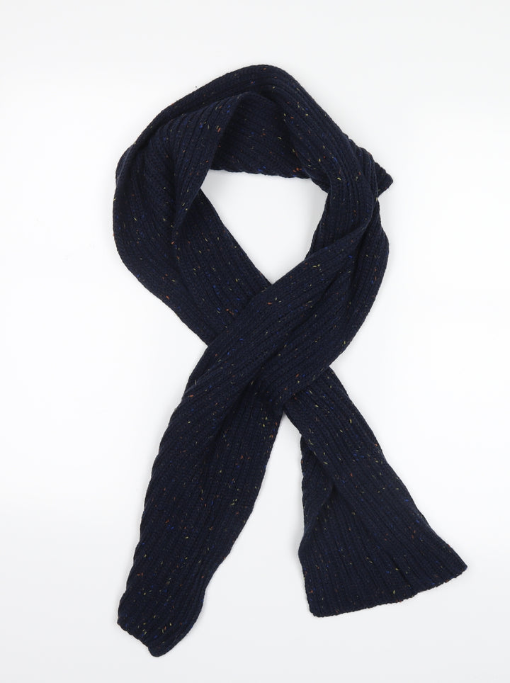 Preworn Mens Blue Knit Rectangle Scarf Scarf One Size